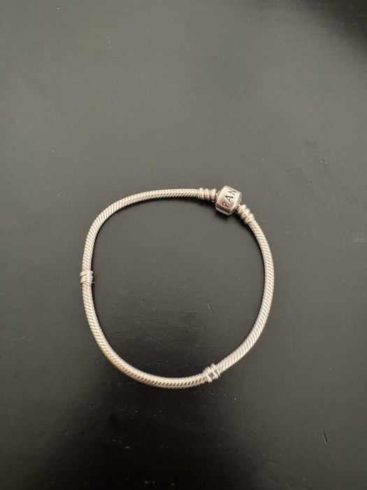 Pulseira prateada Pandora (malha snake)
