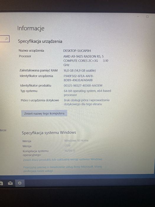 Laptop Lenovo ideapad 330 16gb ram, dysk ssd 250gd