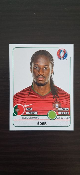 Cromo futebol de Eder(Euro 2016)da Panini