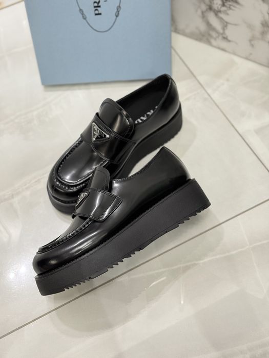Mokasyny Prada black leather