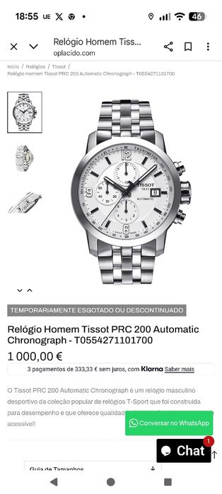 Relógio Tissot PRC 200 Automátic Caixa e Documentos