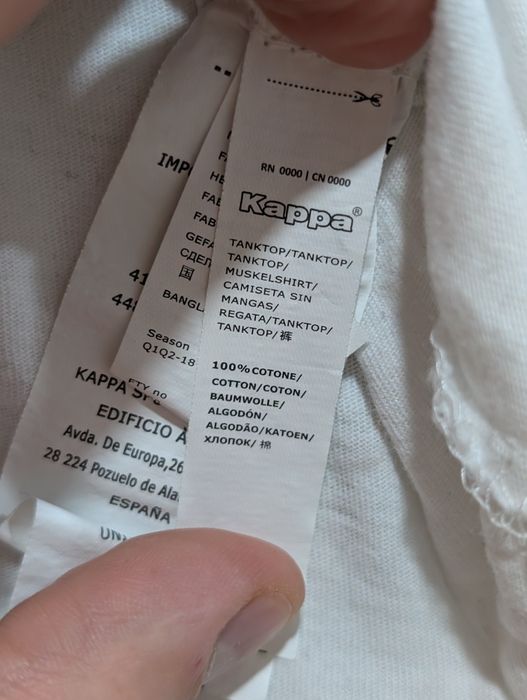 Męska biała koszulka na ramiączkach Kappa rozmiar L
