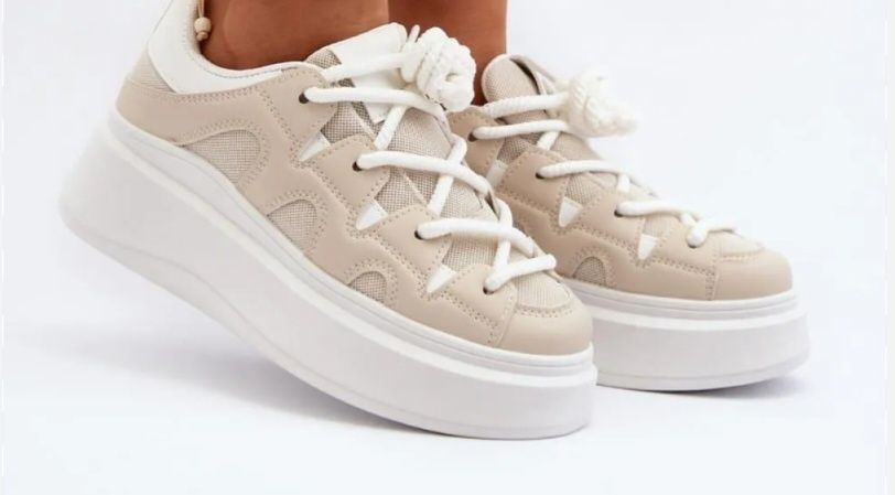 Damskie sneakersy z grubym sznurowaniem na platformie r40