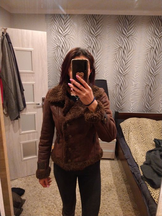 Kożuch futerko  M brąz