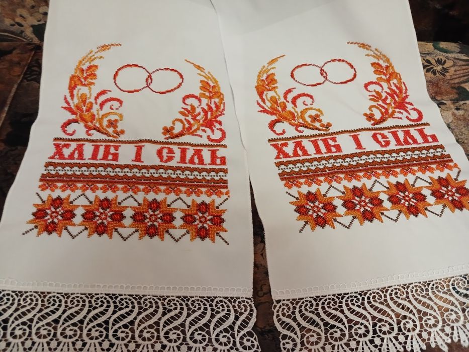 Весільний рушник бісером Ручна робота