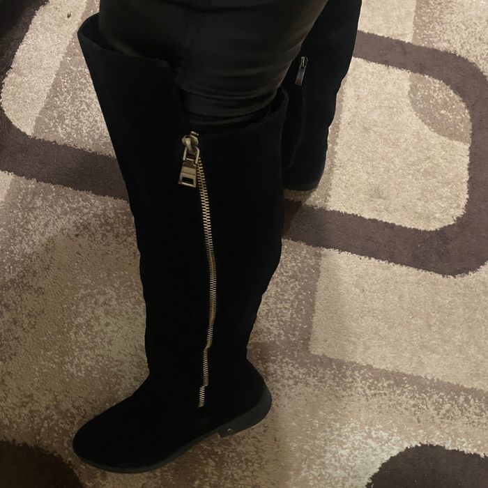 Замшові зимові ботфорди