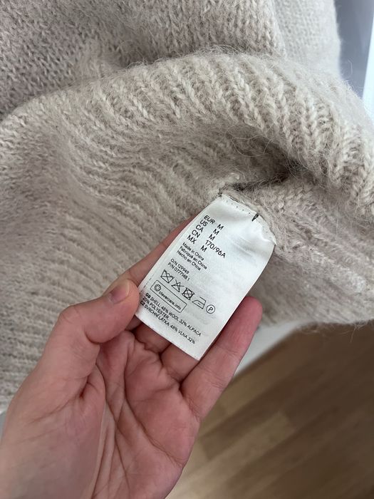 Wełniany sweter beżowy kremowy alpaka