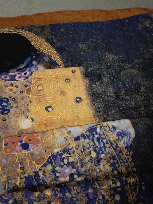 Шовкова хустка з принтом картини Густава Клімта «Золота Aдель»