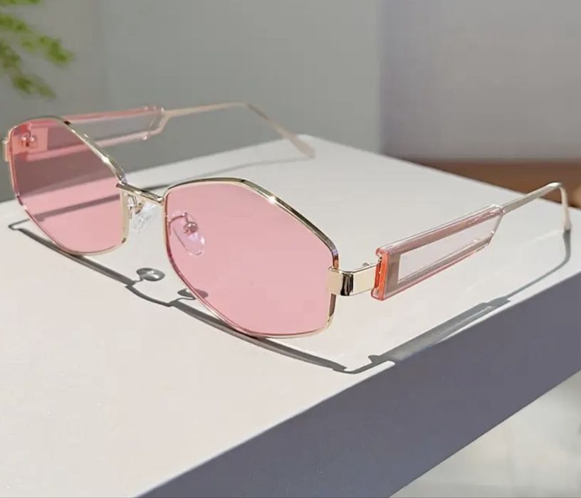 Rożowe soczewki okulary NOWE!