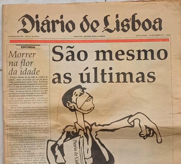 Imprensa Jornal Diário de Lisboa Ano 1990 último