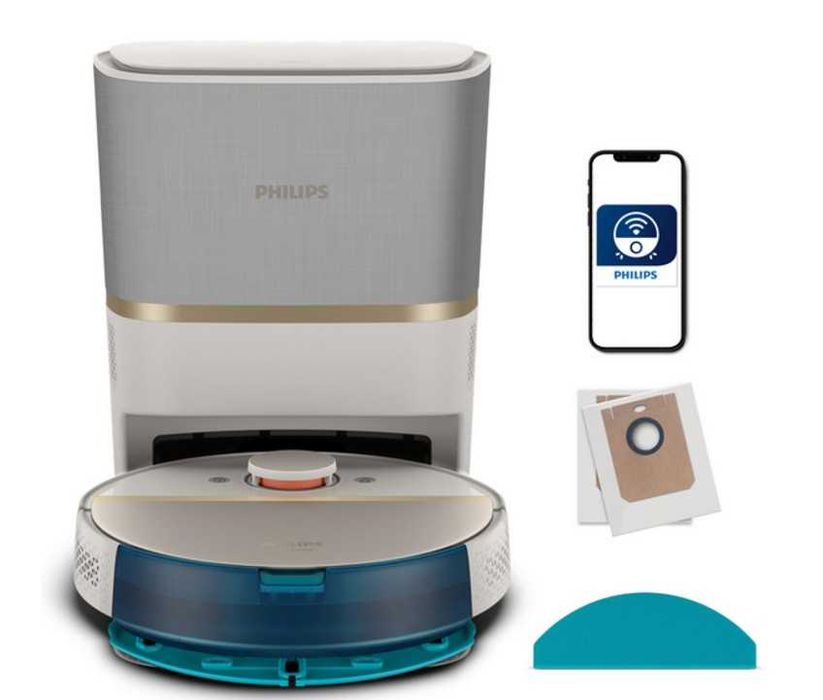 PHILIPS Robot odkurzająco-mopujący PHILIPS XU7100/02 Seria Aqua 7000 Biało-złoty