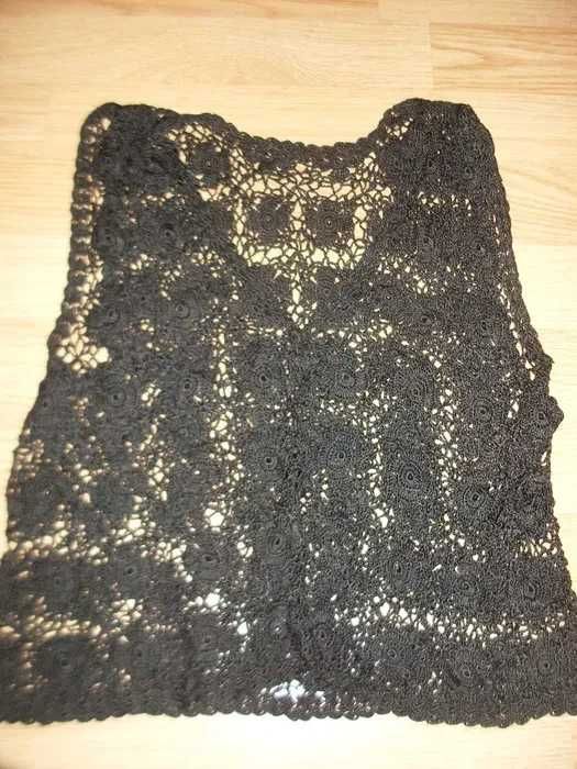 kamizelka czarna ażurowa 36