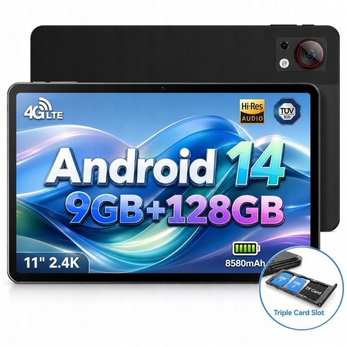 DOOGEE T30SE Tablet 4G LTE SIM Android 14 11" 2.4K 8580mAh 9GB/128GB WIFI