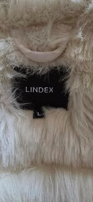 Beżowy kożuszek z futerkiem Lindex, rozmiar L