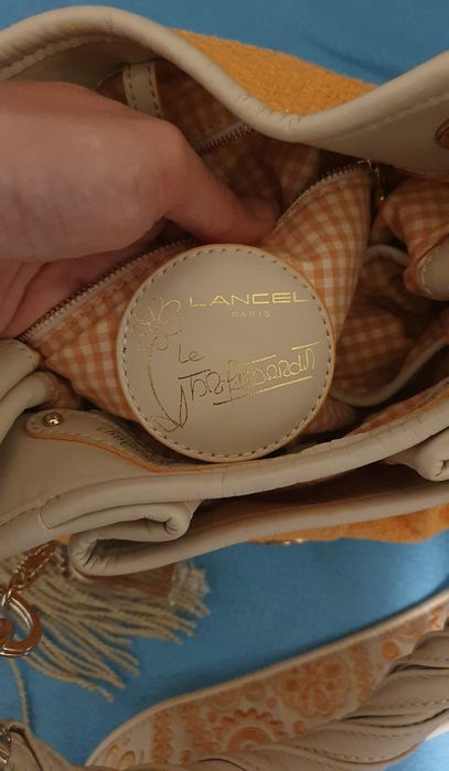 Torba typu Bucket Le Brigitte Bardot z pomarańczowej tkaniny Lancel