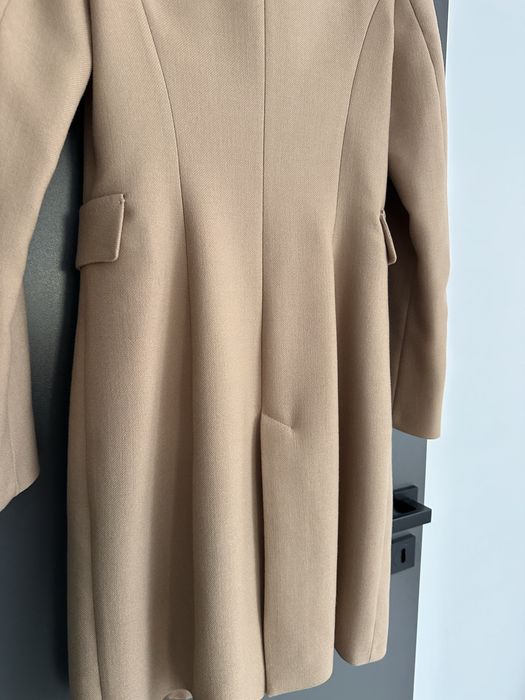Płaszcz Zara r.xs 100%wełna beżowy