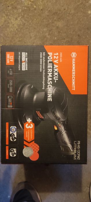 Hammerschmitt 12V Akku-Poliermaschine P8-HS-12CPM2/Polerka Samochodowa