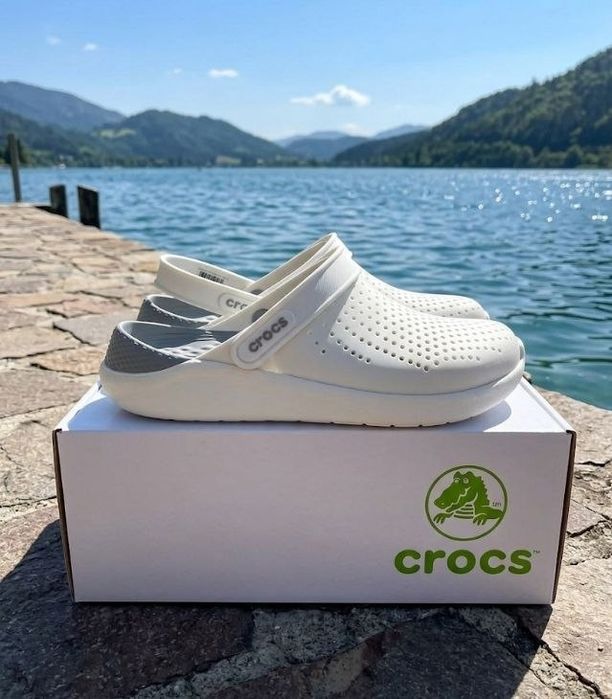 Чоловічі шльопанці Crocs lite ride/шльопанці сабо/білі чоловічі крокси