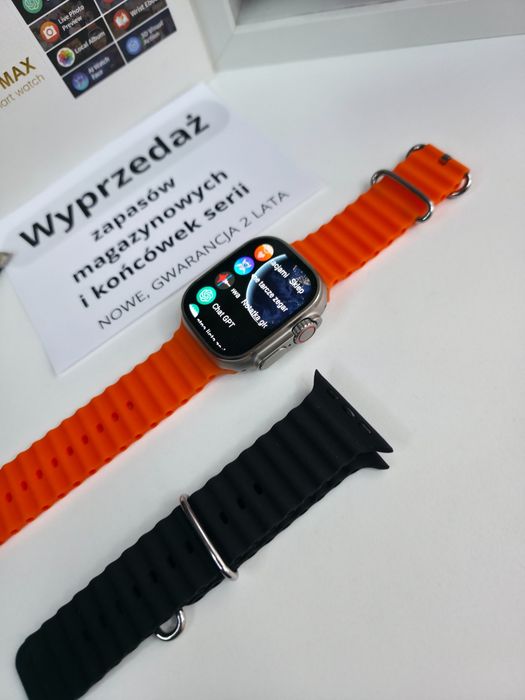 Smartwatch HK Ultra Max – AMOLED 2,12", połączenia Bluetooth, nowy