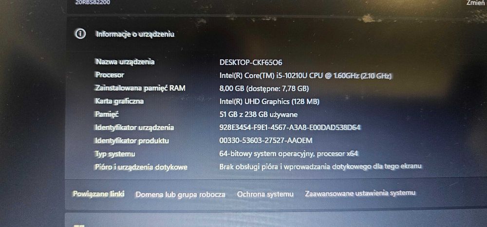Lenovo Thinkpad E14, Gen 10, I5-102210U, 8GB, 240 SSD - kaskader