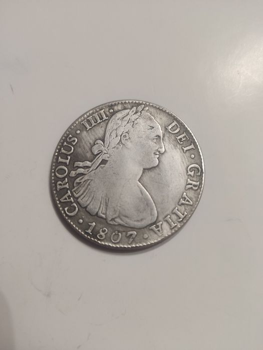 Moneta medal replika Carolus 3 1807 Hispan średnica 3,5 cm