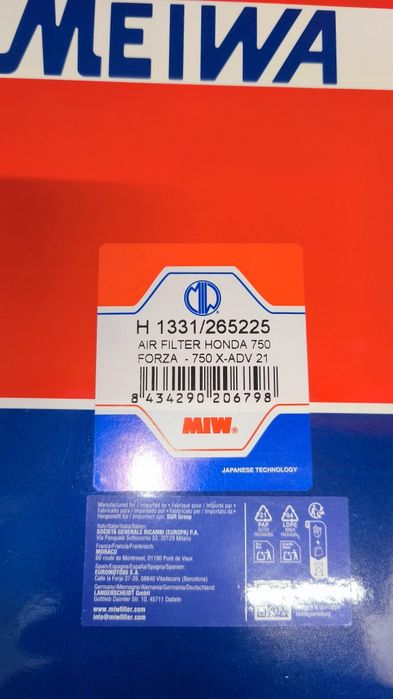 Filtro Ar Honda  NC 750x 2021 a 2025
