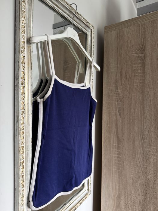 Granatowy top 100% bawelna  na ramiączkach sport style vintage H&M