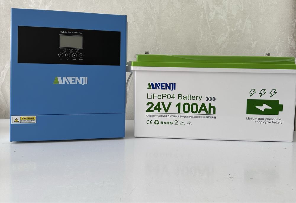 Anenji. Комплект: інвертор Anenji 4,2 Kw + акумулятор Anenji 24 V/100A