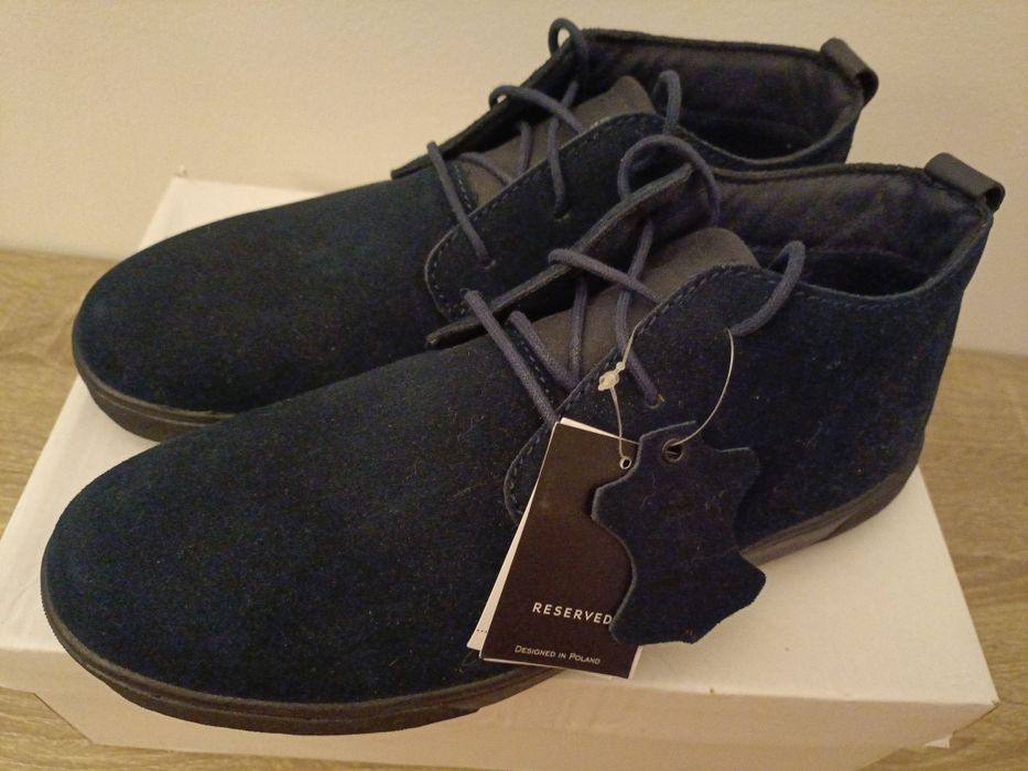 Rezerved, Skorzane Botki/trzewiki, 43