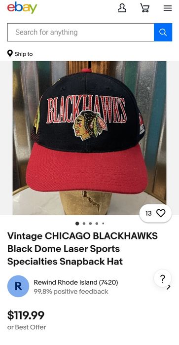 Вінтажна кепка Chicago Blackhawks