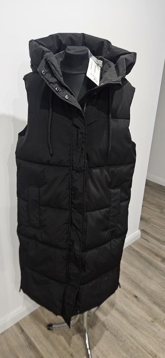 Nowa długa kamizelka bezrękawnik Amisu czarna rozmiar  M