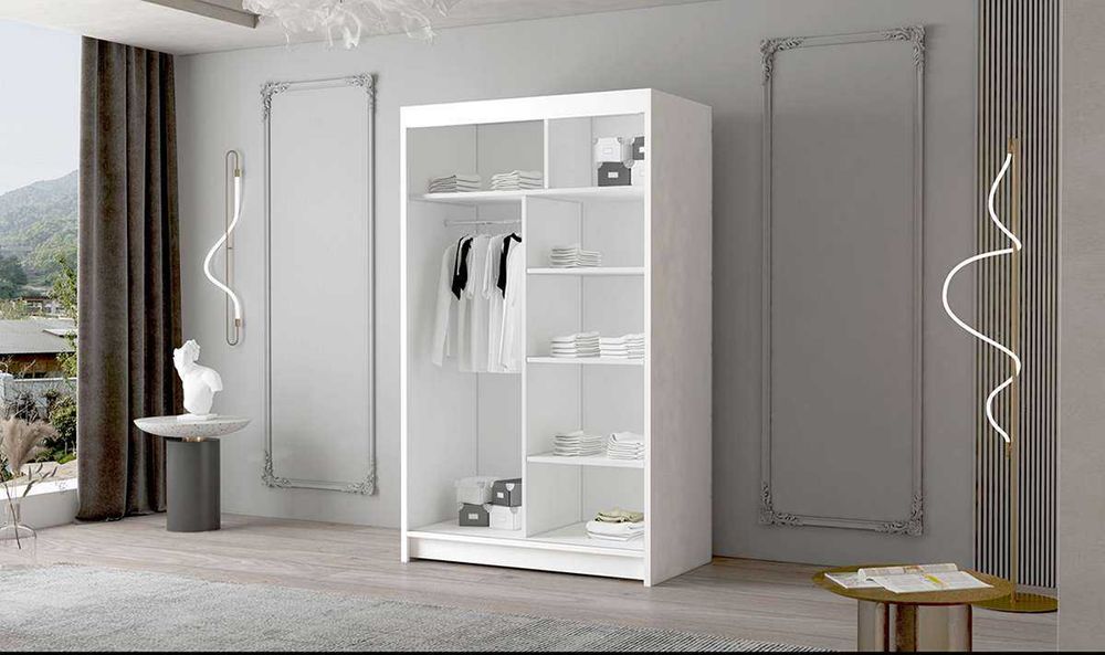 Szafa przesuwna garderoba CALIA 4 120cm czarne detale