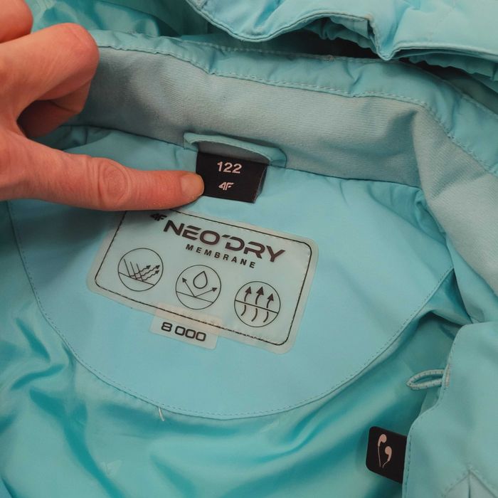 Kurtka 4f narty narciarska 128 turkus