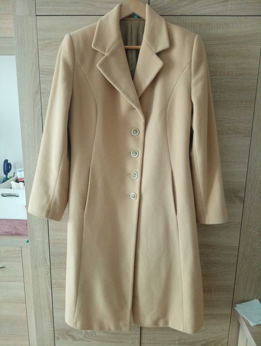 Wełniany płaszcz z kaszmirem,M/L