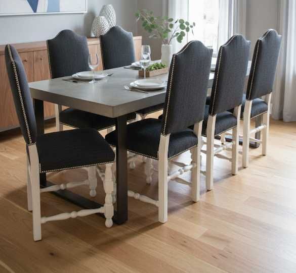 Conjunto de 6 Cadeiras de Jantar Estofadas (Estilo Clássico / French Country)