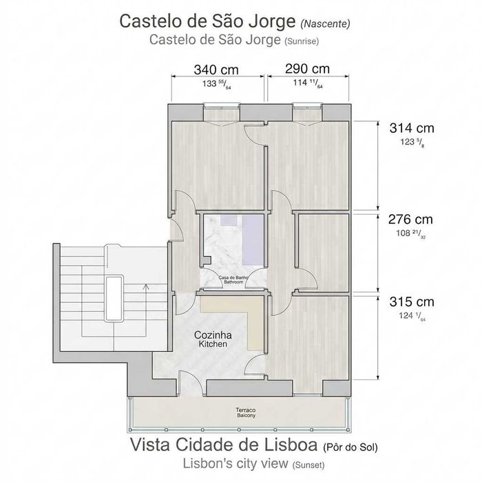 T3 Renovado com Terraço e Vista Cidade - Zona do Castelo (APENAS PARTICULARES)