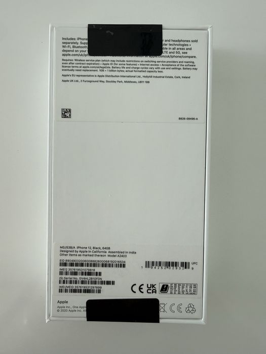 iPhone 12 NOVO 64GB Preto + Capa Transparente NOVA