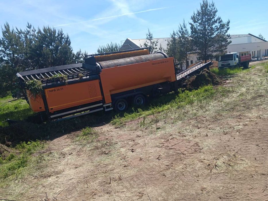Usługi przesiewaczem mobilnym, ziemia siana