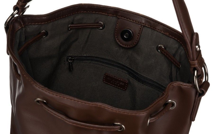 Stylowa torebka worek z ozdobnym panelem - David Jones