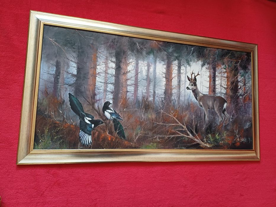 Stary duży obraz na płótnie HARRY BONDE PETERSEN (1918- 1999)  .