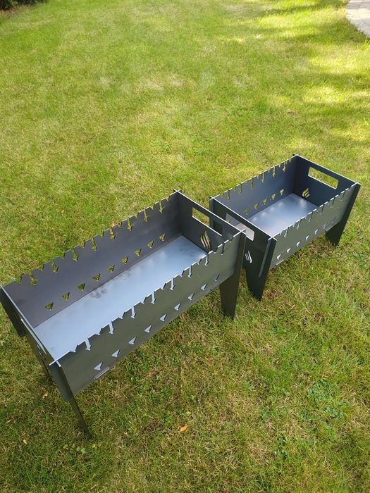 Grill mangal składany stal 3mm na 7 lub 9 szpikulców - Palenisko