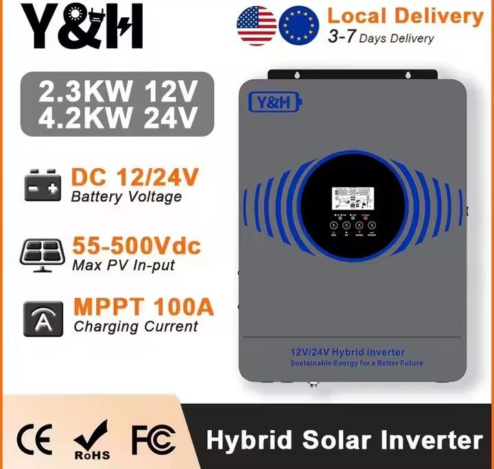 Гібридний сонячний інвертор Y&H 2.3 кВт 4.2 кВт, 12В/24В в АС220В.