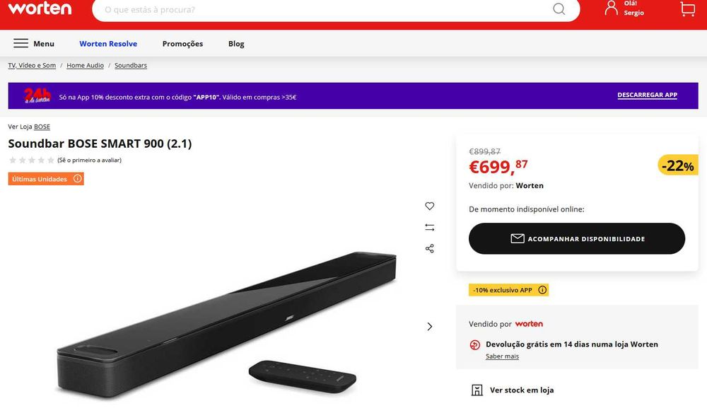 BOSE SMART 900 Soundbar (€750 in store)64552717768193121