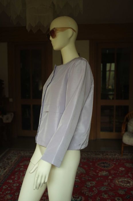 elegancki żakiet Elinette liliowy pastelowy szantung 40 L prosty