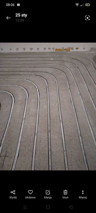 Frezowanie wylewek pod ogrzewanie podłogowe