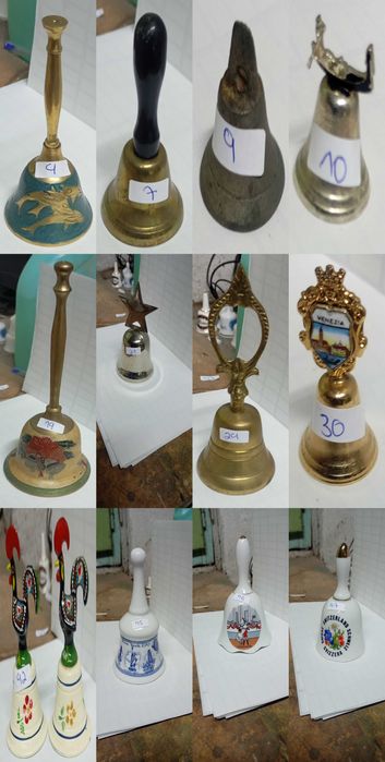 Lote de 94 Sinetas/Sinos de Porcelana, Cerâmica & Souvenirs de Viagem