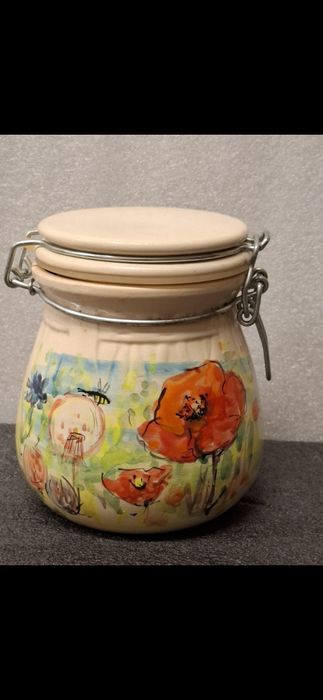 Słoik porcelanowy na miód  vintage