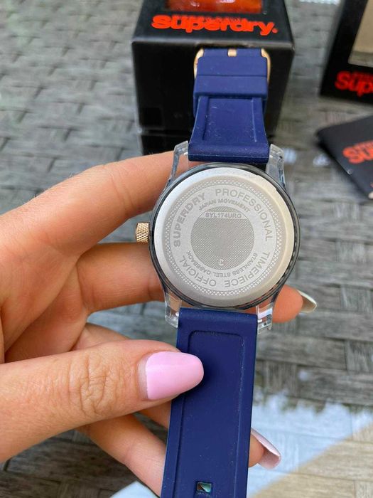 Niebieski Zegarek damski kobiecy  SuperDry Tokyo Shimmer Swarovski