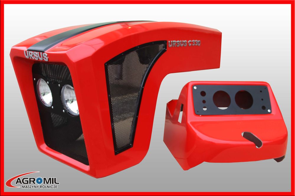 Maska ciągnikowa tworzywo Ursus C330 C-330 Retro Nowość HIT wiśniowa