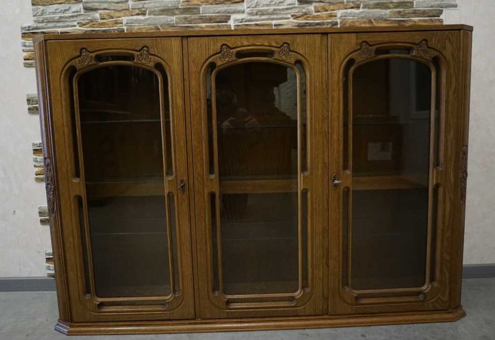 Witryna Dębowa Stojąca / Wisząca Barek Gablota szer. 155 cm (p-1374)